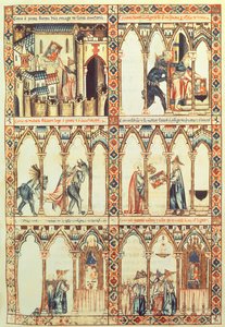 Cantiga 34, illustrazione da "Cantigas de Santa Maria", realizzata sotto la direzione di Alfonso X ("Il Saggio") Re di Castiglia e León (1221-84) da Spanish School