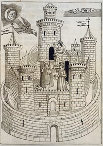 Un castello, incisione per accompagnare le canzoni maiorchine scritte da Fray Encelm Turmeda da Spanish School