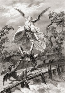 Amina viene portata via da un angelo mentre il diavolo cattura il sacrestano di Albaicin da Spanish School
