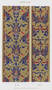 Fasce, lato degli archi, Cortile dei Leoni (litografia a colori)