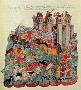 Scena di battaglia, dalla Biblia de la Casa de Alba da Spanish School