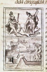 Codice della conquista del Messico: Quauhtenco e Mayenatzin puniscono i traditori da Spanish School
