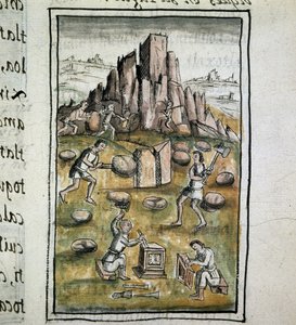 Codice della conquista del Messico: Lavoro in pietra da Spanish School