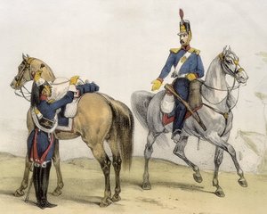 DE SOTTO, Serafin Maria, Conte di Clonard (1793 - 1862). Historia organica de las armas de Infanteria y Caballeria espanolas. 1851 - 1859. Cavalieri durante il regno di Ferdinando VII di Spagna. Soldato della Cavalleria di Linea e Cavalleria Leggera (1824-