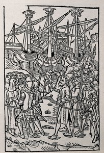Incisione nella Storia di Vespasiano, stampata nel 1495 a Saragozza da Spanish School