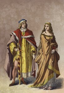 Nobile dama e gentiluomo europeo, XIV secolo
