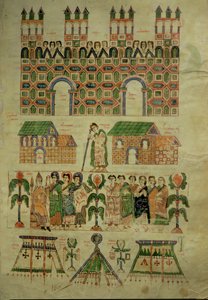 Il Concilio di Toledo, dal Codice Consiliare di Abelda da Spanish School