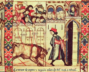 Fol.200r Morte di un toro nell