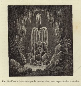 Fontana illuminata dalla luce elettrica, per spettacoli da Spanish School