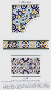 Mosaico Dado intorno alle pareti interne della Moschea (litografia a colori) da Spanish School