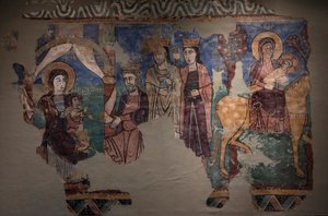 Origine murale della chiesa iglesia de la Asuncion de María en Navasa (Huesca). Ca 1200 (affresco) da Spanish School