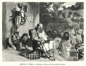 Rappresentazione di una commedia in un teatro nell