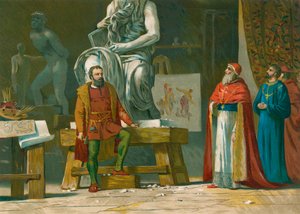 Papa Giulio II visita il laboratorio di Michelangelo da Spanish School