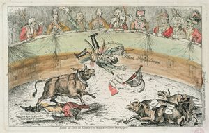 Toro Spagnolo, caricatura di Giuseppe Bonaparte, Re di Spagna, 1809 da Spanish School