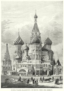 Cattedrale di San Basilio, Piazza Rossa, Mosca, Russia da Spanish School