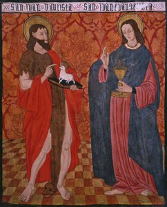 San Giovanni Battista e San Giovanni Evangelista, pannello dalla Chiesa di San Andres di Tortura, fine 15° secolo-inizio 16° secolo da Spanish School