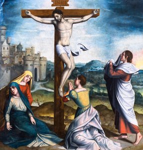 La Crocifissione con le tre Marie e San Giovanni da Spanish School
