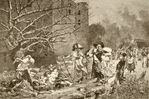 Il massacro di Machecoul, Francia, durante la Rivoluzione Francese, dopo un dipinto di Francois Flameng, da 