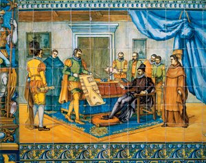 La presentazione dei nuovi piani urbanistici a Re Filippo II di Spagna da Spanish School