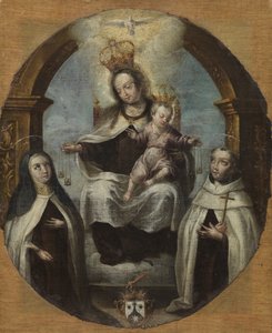 Vergine con Bambino tra Santa Chiara e San Domenico, c.1700 da Spanish School
