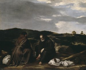 Due Monaci in un Paesaggio, c.1645 da Spanish or Italian School