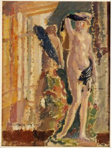 Una figurina di porcellana vicino a uno specchio, 1910