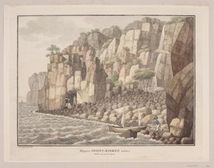 La roccia chiamata Chiesa di Jon nella parrocchia di Ruth a Bornholm