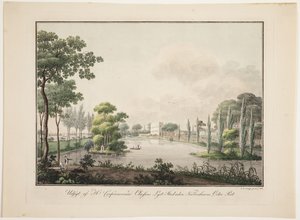 Vista della residenza di campagna del Sig. Conferenziere Classen fuori dalla Porta Orientale di Copenaghen da Søren L. Lange