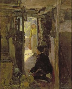 Alla porta del cottage da Stanhope Alexander Forbes