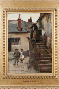 Bambini in una strada di Newlyn da Stanhope Forbes