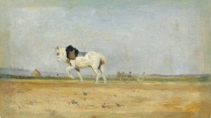 Cavallo da aratro in un campo da Stanislas Lepine