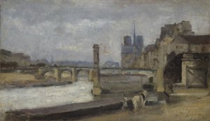Il Pont de la Tournelle, Parigi, 1862-1864 da Stanislas Lepine
