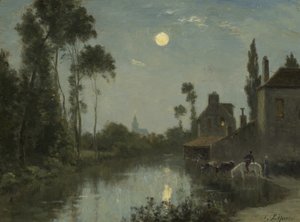 Fiume al Chiaro di Luna da Stanislas Victor Edouard Lepine