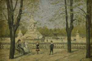 Place de la Concorde, vista dalla terrazza delle Tuileries, ca. 1880 da Stanislas Victor Edouard Lepine