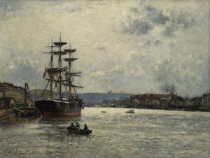 Il porto di Caen da Stanislas Victor Edouard Lepine