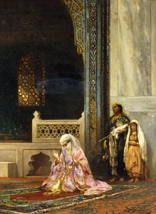 Una signora turca che prega nella Moschea Verde, Bursa, 1878
