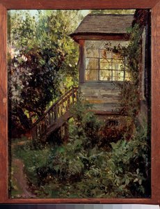Una casa di campagna. La terrazza. Dipinto di Stanislav Yulianovich Zhukovsky (1873-1944), olio su tela. Arte russa, fine XIX-XX secolo. Galleria Tretyakov, Mosca da Stanislav Joulianovitch Joukovski