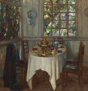Interno con samovar, 1914 da Stanislav Julianovic Zukovskij