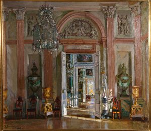 Il grande vestibolo nel Palazzo Kuskovo da Stanislav Julianovic Zukovskij