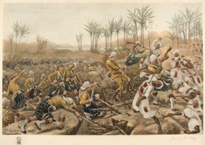 Gli Highlanders di Cameron che prendono una palizzata, Atbara, 8 aprile 1898 (fotolitografia) da Stanley Berkeley