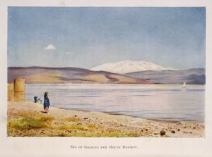 Mare di Galilea verso il Monte Hermon (in Siria), Palestina 1906