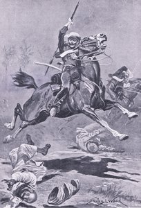 I 9th Lancers a Delhi, 1857, illustrazione da British Battles on Land and Sea, 1915