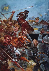 La carica dei 9° Lancieri durante la ritirata da Mons da Stanley L. Wood
