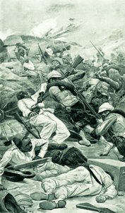 Gli scozzesi che assaltano un ridotto nella battaglia di Tel el Kebir da Stanley L. Wood