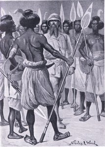Il tipo di guerriero incontrato da Burton in Somaliland, illustrazione da Cassells Romance of Famous Lives, c.1940 da Stanley L. Wood