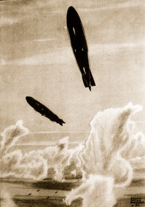 Zepps in pattuglia nel Mare del Nord, illustrazione da 