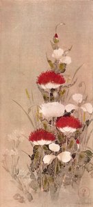Papaveri, grano e fiori di natane da Sôtatsu