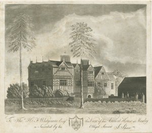 Bushbury - Moseley Old Hall: acquaforte, nd [18° sec] da Stebbing Shaw
