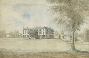 Fisherwick Hall: acquerello, nd [1774-1802] da Stebbing Shaw