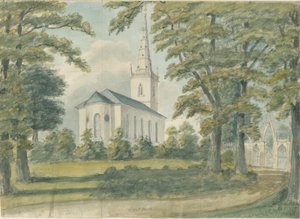 Cappella di Great Barr: acquerello, nd [1762-1802] da Stebbing Shaw